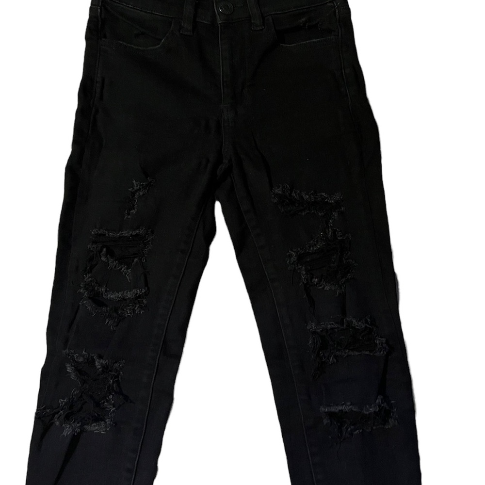 Black Ripped America Eagle Jeans